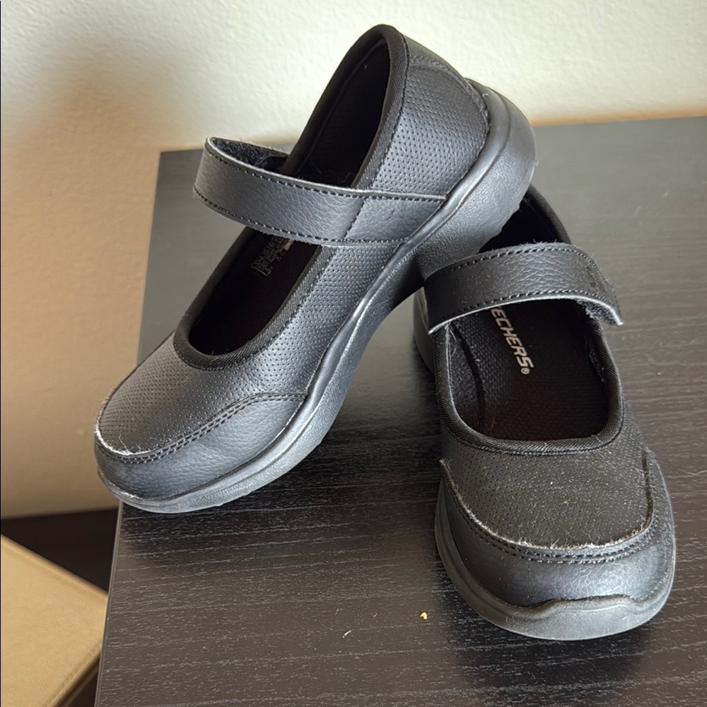 Skechers Black Dress Shoes with Velcro Strap